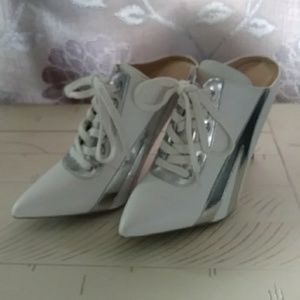 Beautiful White and Silver High Heel shoes